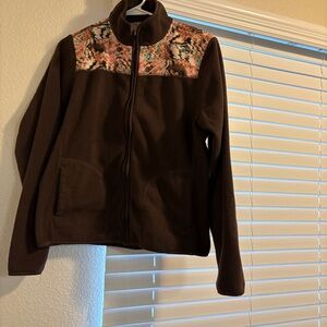 Cozy Brown Teddy Jacket with Patterned Accents